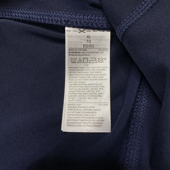 GAP FIT *NEW* GFast Navy Blue Crop Performance Knit Multi Stripe Legging Sz XL - Picture 5 of 8